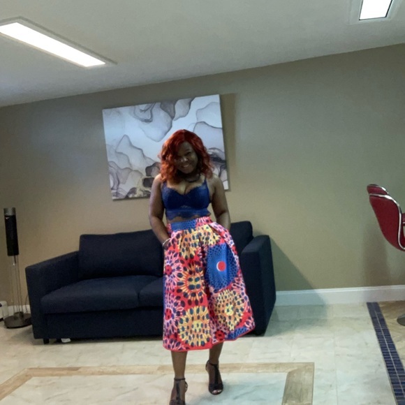 COPY - Vintage African Print long skirt - Picture 2 of 8